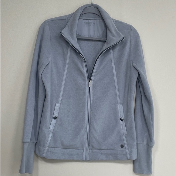 Calvin Klein Gray Women's Fleece Jacket. Full Zip. Button Pockets. Size Medium - Picture 1 of 6